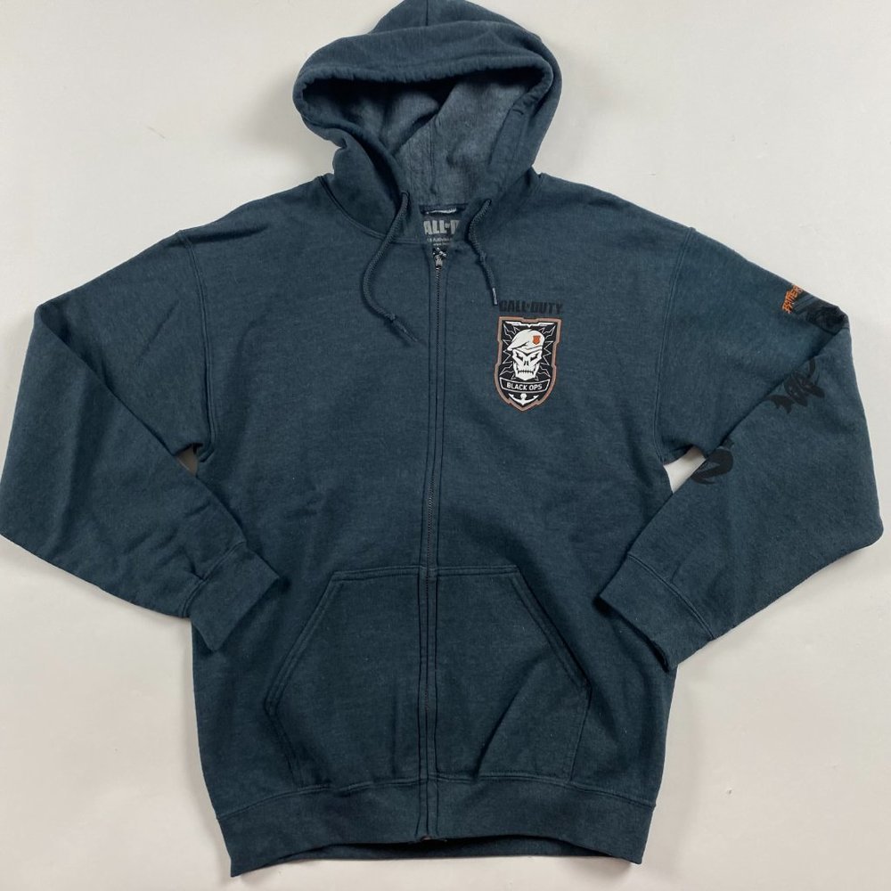 Call Of Duty Black Ops Hoodie Men's Medium Full Zip Gray - Picture 2 of 7